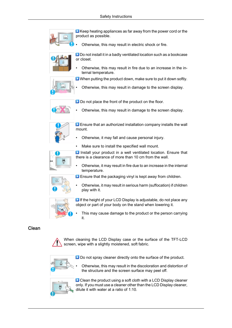 Clean | Samsung SyncMaster 320MXn-2 User Manual | Page 4 / 111