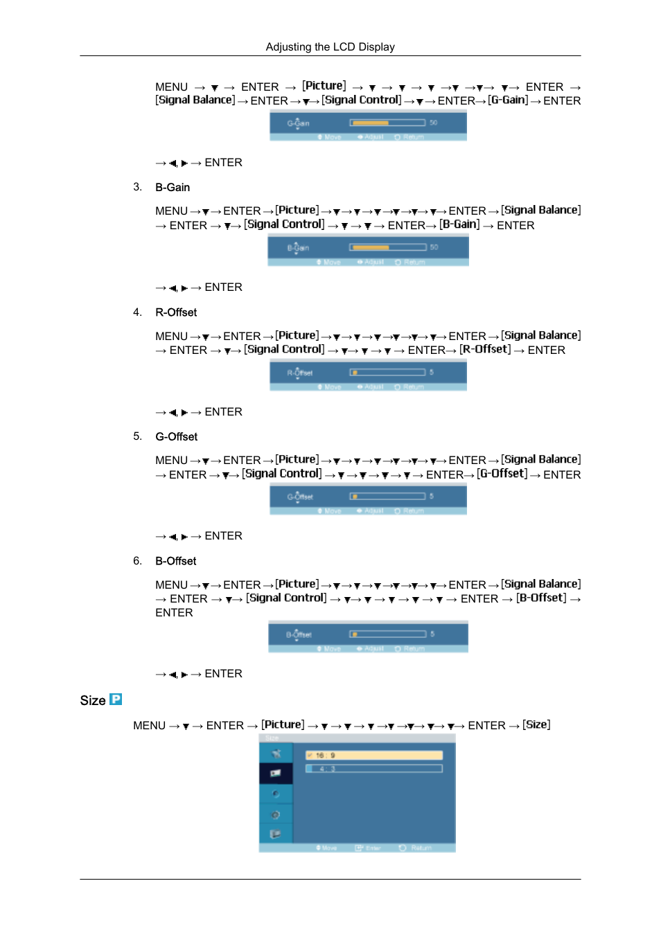 Size | Samsung SyncMaster 320MXn-2 User Manual | Page 66 / 111