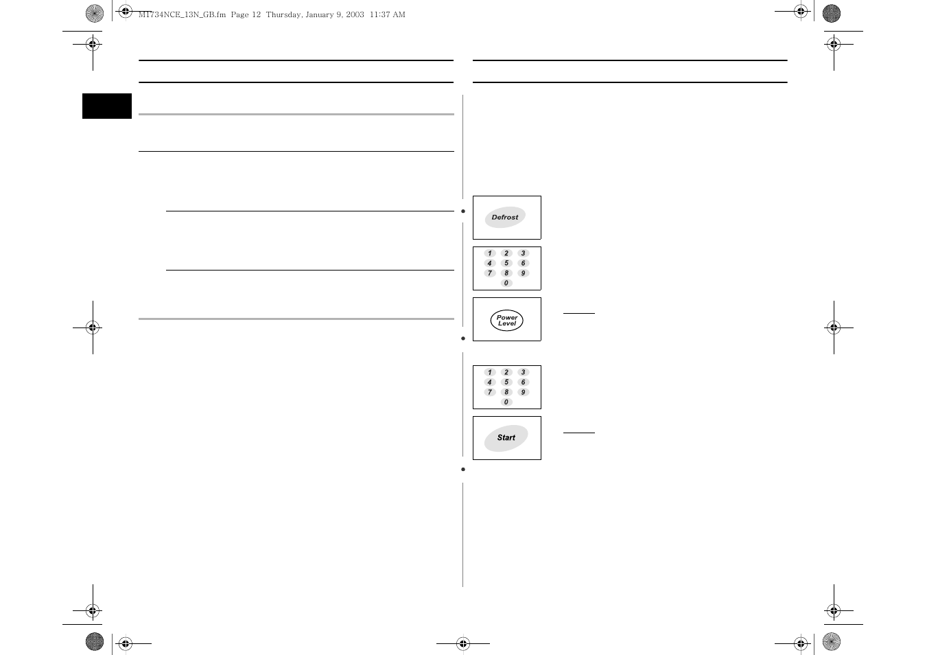 Multistage cooking (m1734nce/m1735nce) | Samsung M1713NCE User Manual | Page 12 / 16