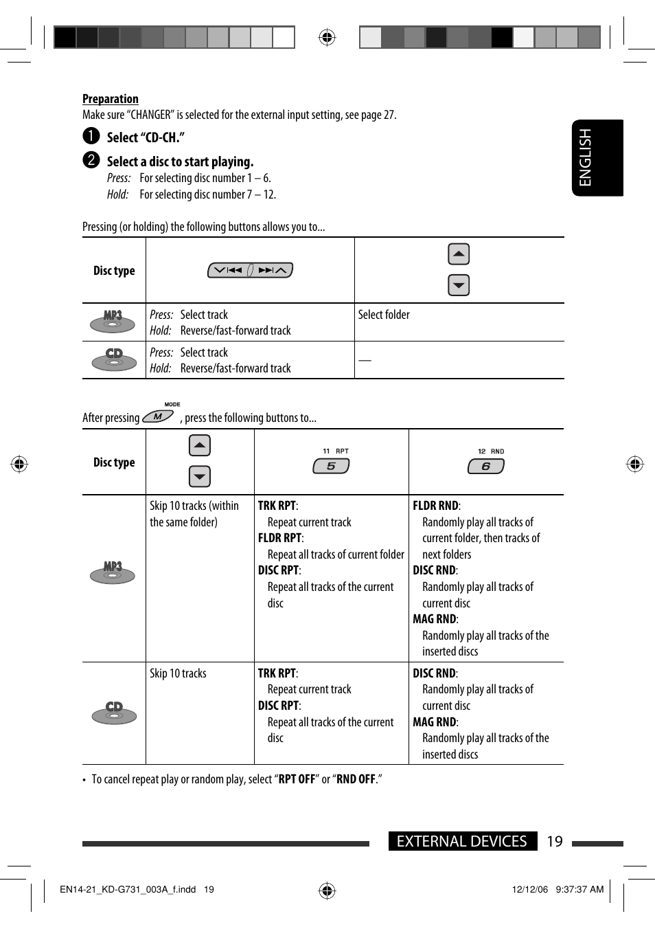 English 19 external devices | JVC KD-G731 User Manual | Page 19 / 117