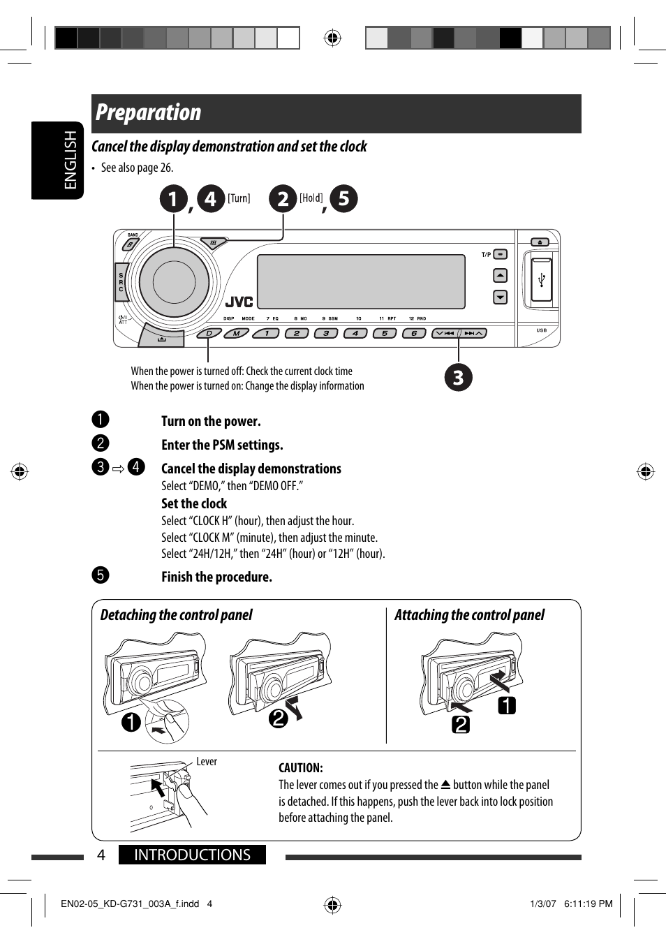 Preparation | JVC KD-G731 User Manual | Page 4 / 117