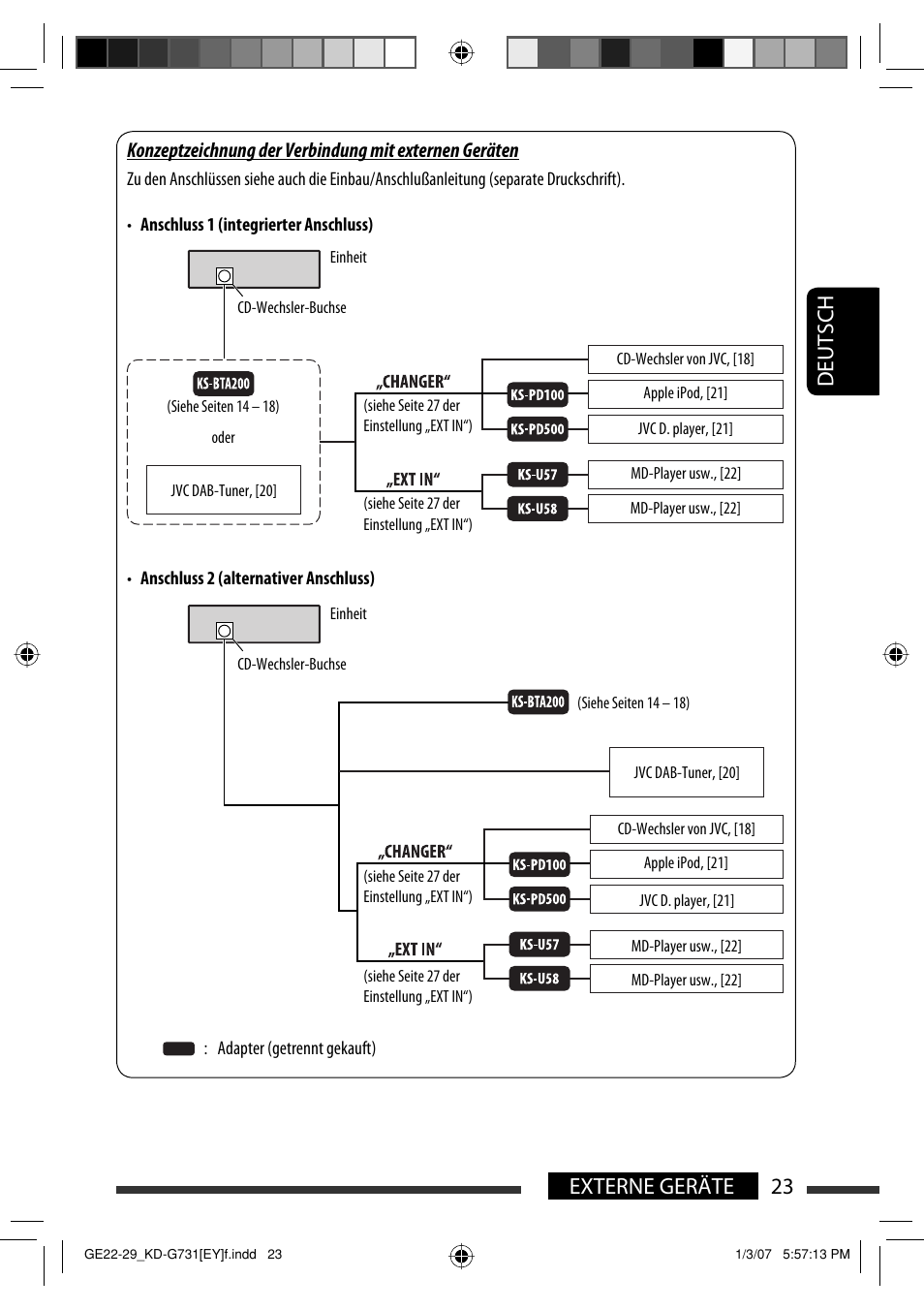 23 externe geräte deutsch | JVC KD-G731 User Manual | Page 61 / 117