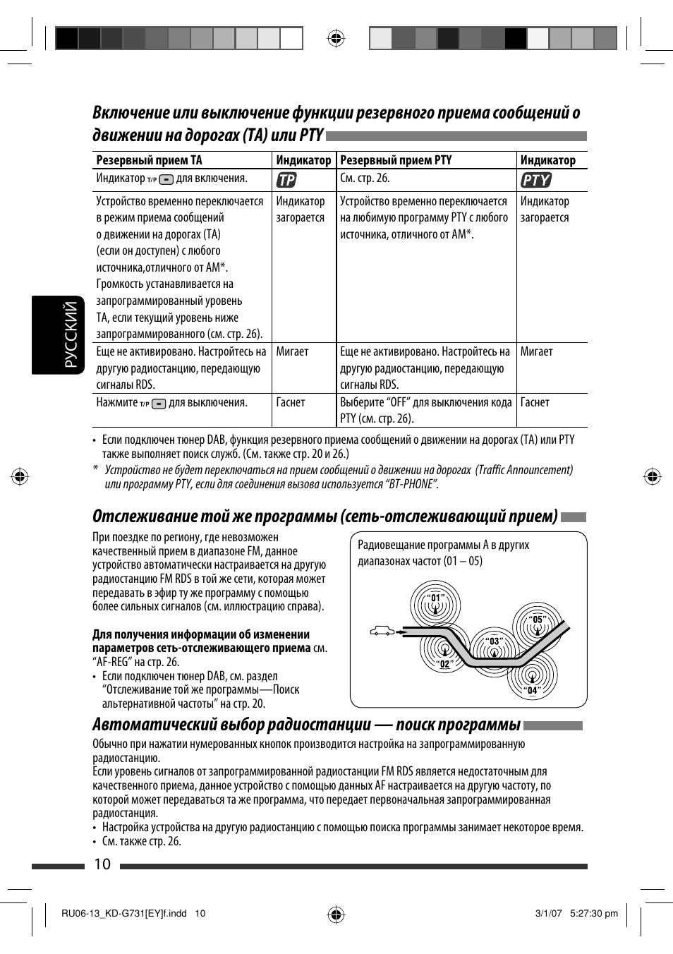 Руcckий 10 | JVC KD-G731 User Manual | Page 86 / 117