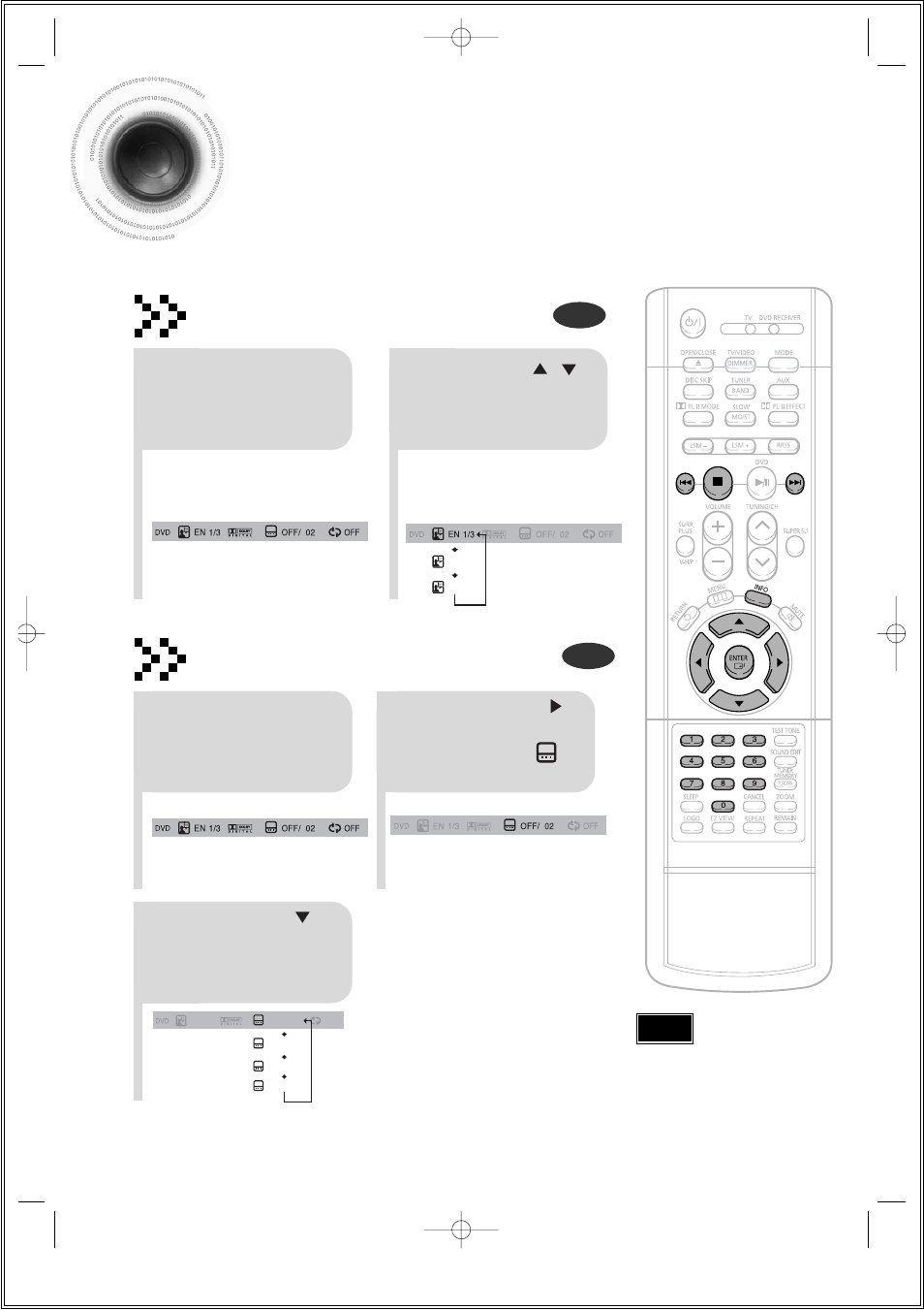 Selecting audio/subtitle language, 37 selecting audio/subtitle language, Audio language selection function | Subtitle language selection function | Samsung HT-DS660T User Manual | Page 38 / 82