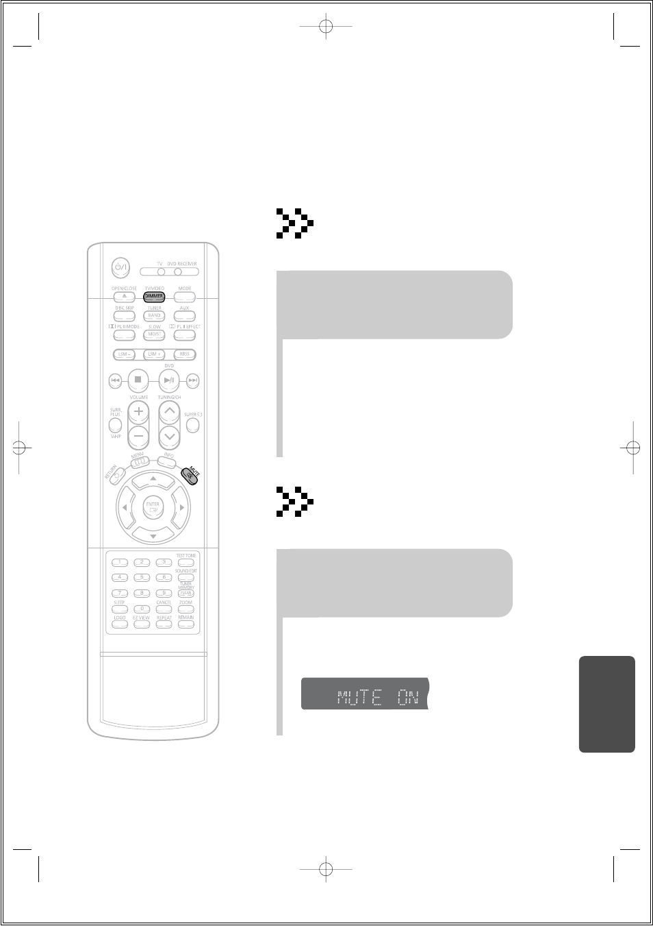 Adjusting display brightness, Mute function, Press dimmer button | Press mute button, Miscellaneous | Samsung HT-DS660T User Manual | Page 73 / 82