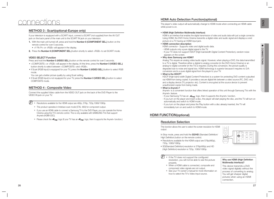 Connections | Samsung HT-TZ215  EN User Manual | Page 14 / 37