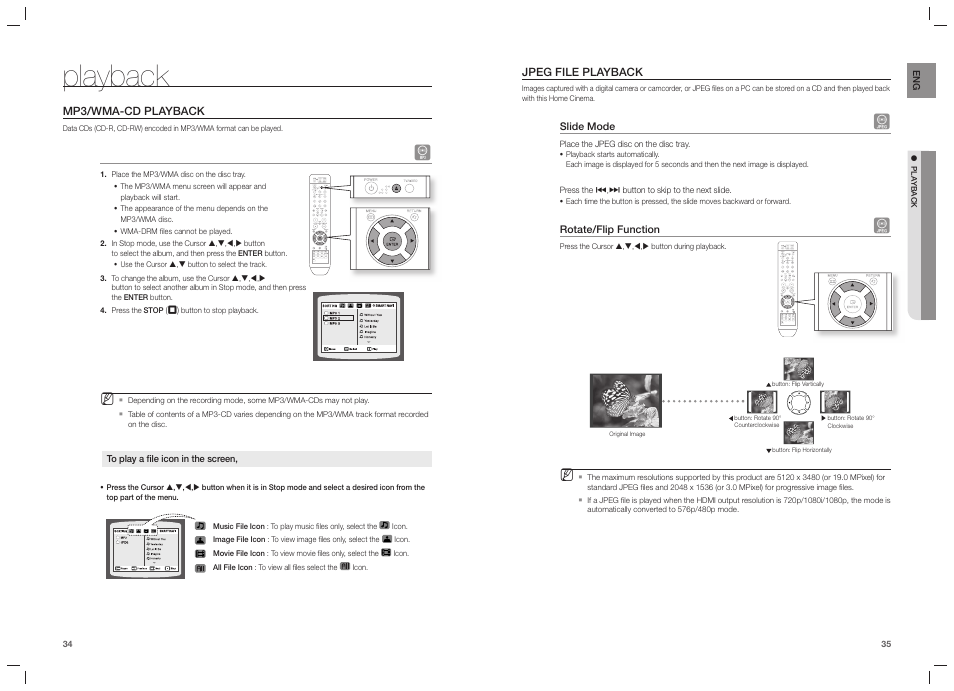 Playback | Samsung HT-TZ215  EN User Manual | Page 18 / 37