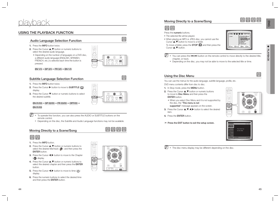 Playback, Dbag db, Dbag ag | Samsung HT-TZ215  EN User Manual | Page 23 / 37