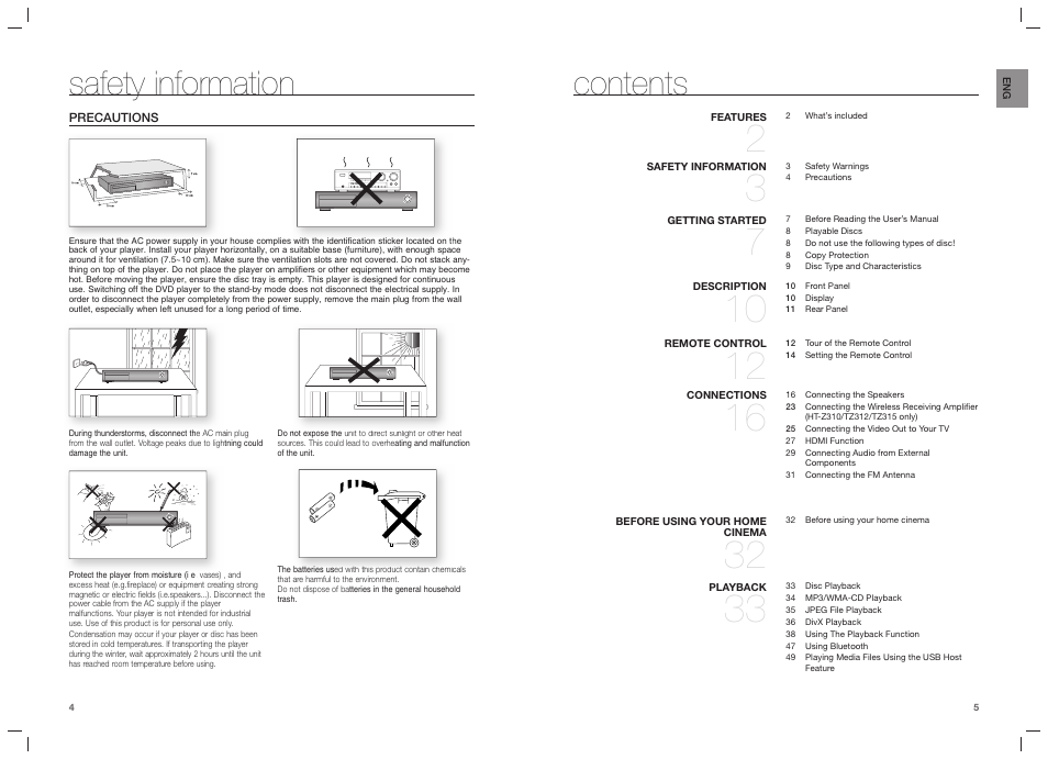 Samsung HT-TZ215  EN User Manual | Page 3 / 37