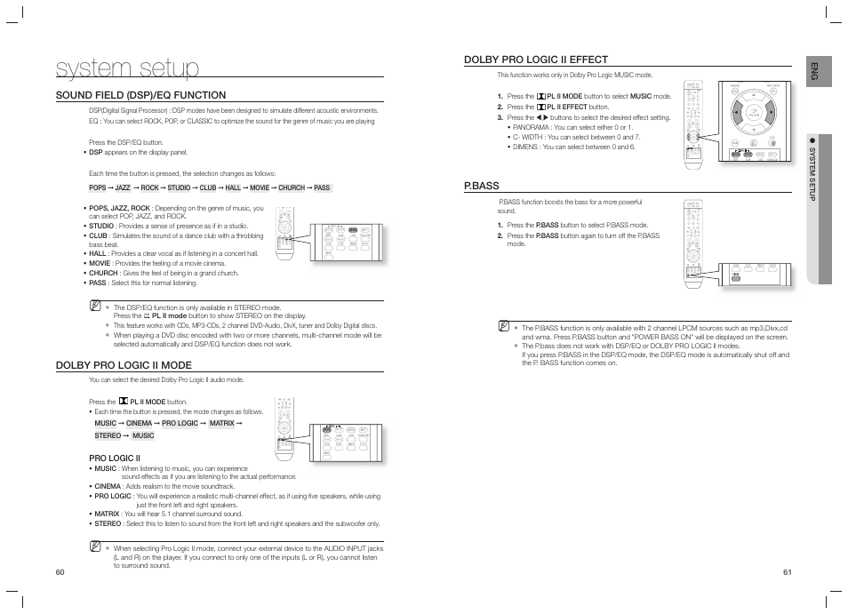 System setup | Samsung HT-TZ215  EN User Manual | Page 31 / 37