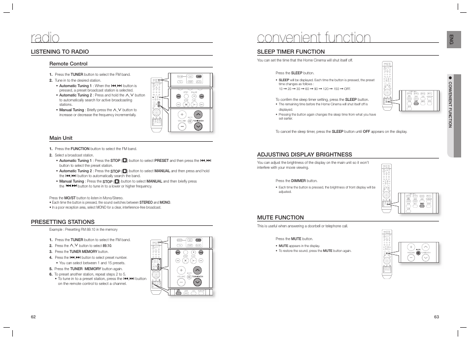 Radio, Convenient function | Samsung HT-TZ215  EN User Manual | Page 32 / 37