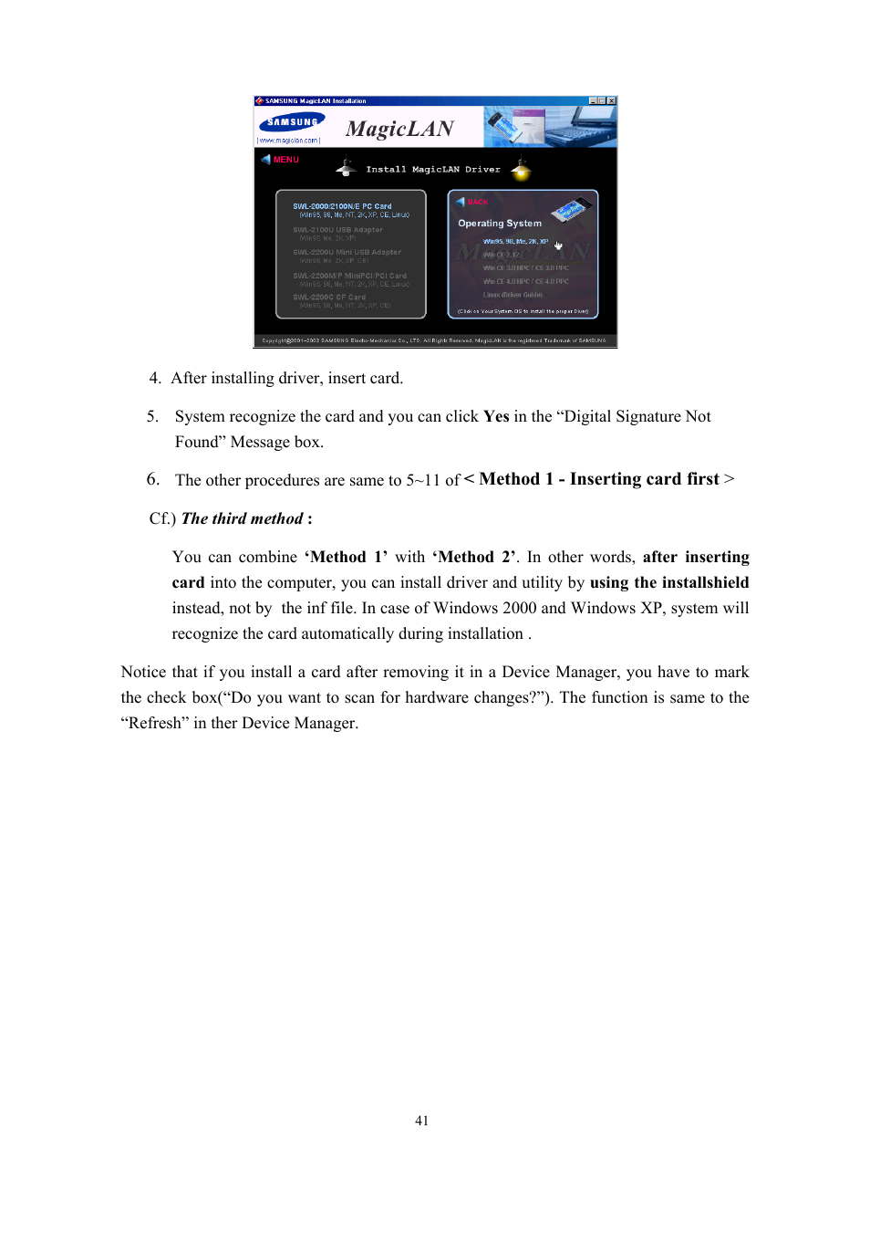 Samsung SWL-2100N User Manual | Page 41 / 75