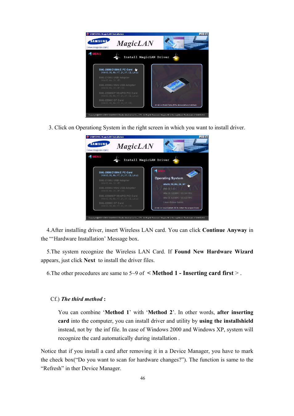 Samsung SWL-2100N User Manual | Page 46 / 75