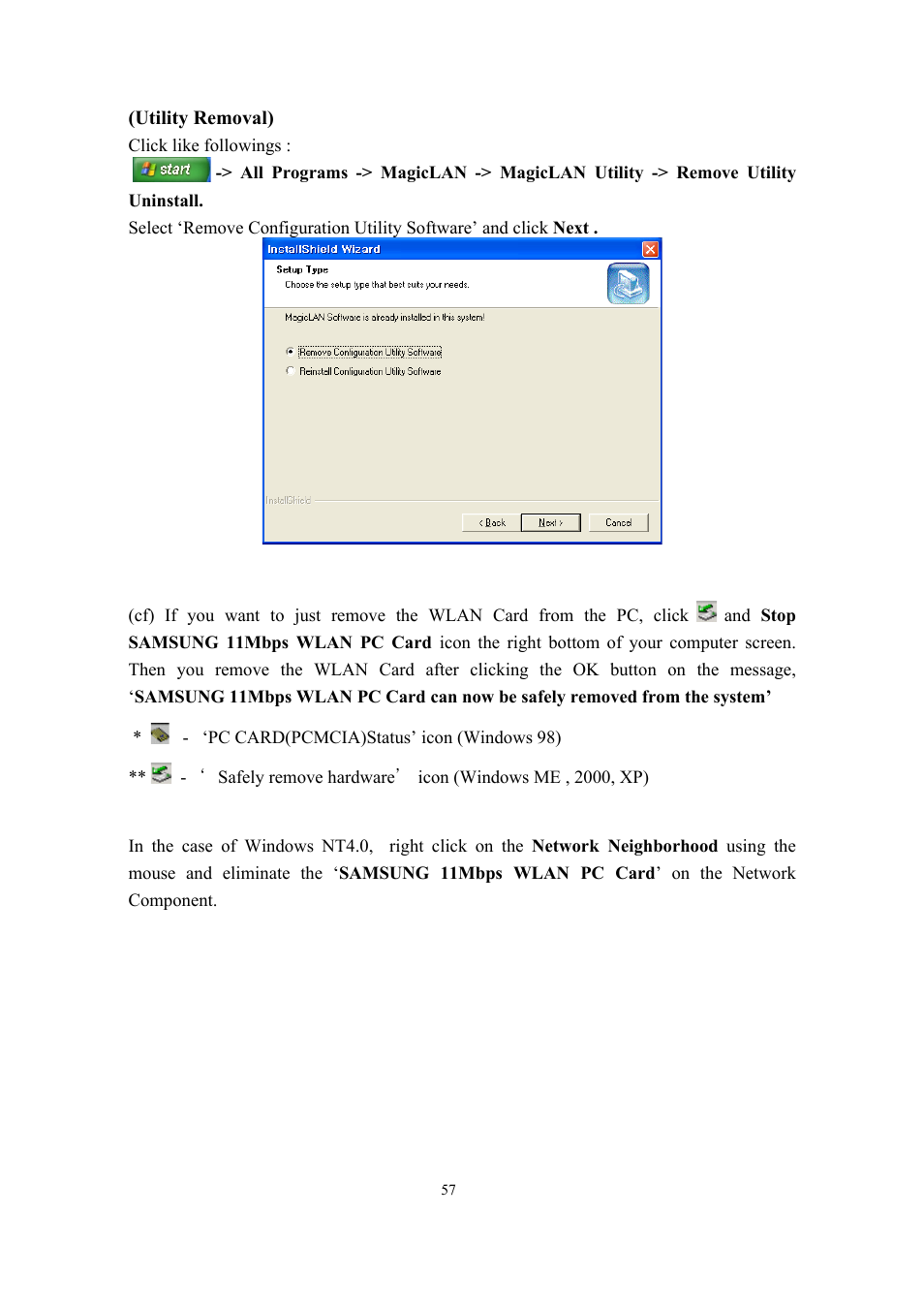 Samsung SWL-2100N User Manual | Page 57 / 75