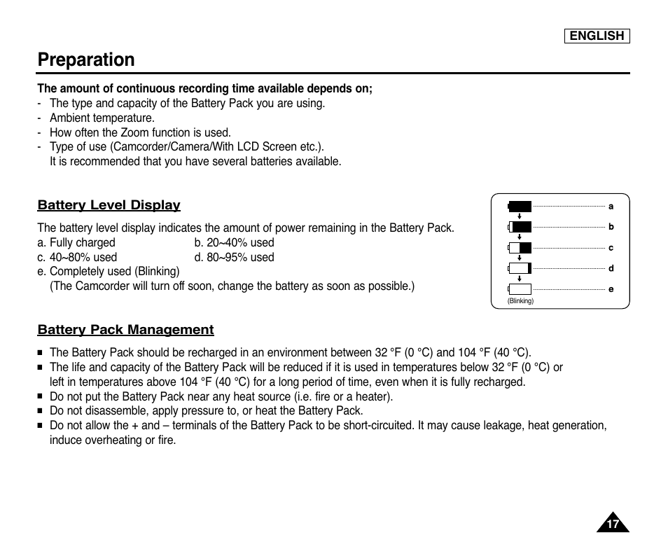 Preparation | Samsung digital SC-D363 User Manual | Page 21 / 111