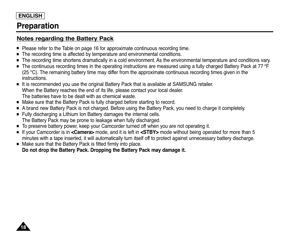 Preparation | Samsung digital SC-D363 User Manual | Page 22 / 111