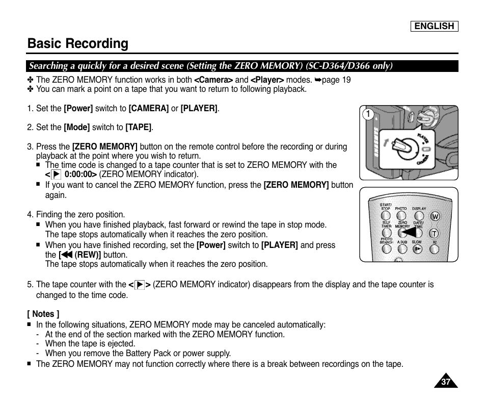 Basic recording | Samsung digital SC-D363 User Manual | Page 41 / 111