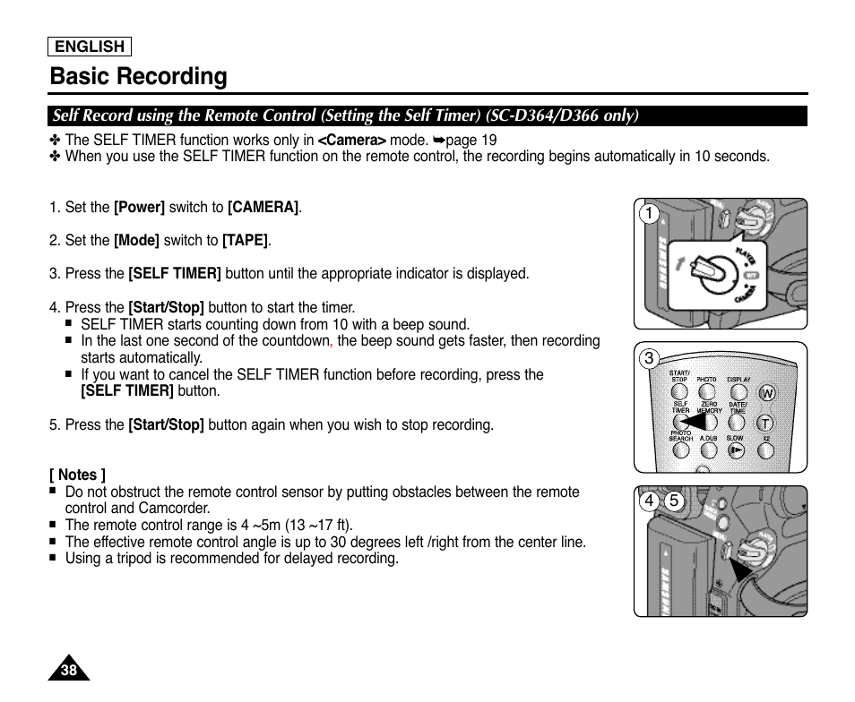 Basic recording | Samsung digital SC-D363 User Manual | Page 42 / 111