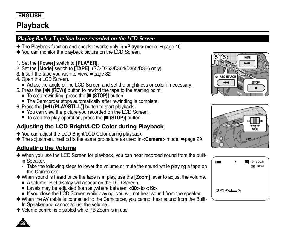 Playback | Samsung digital SC-D363 User Manual | Page 62 / 111