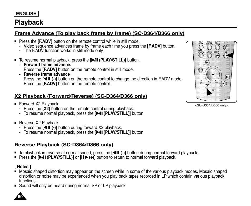 Playback | Samsung digital SC-D363 User Manual | Page 64 / 111