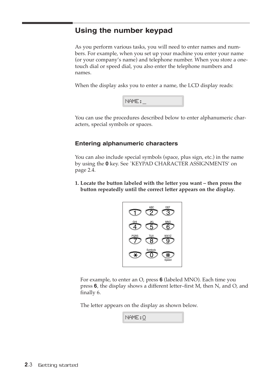 Using the number keypad | Samsung SF-515 User Manual | Page 24 / 48