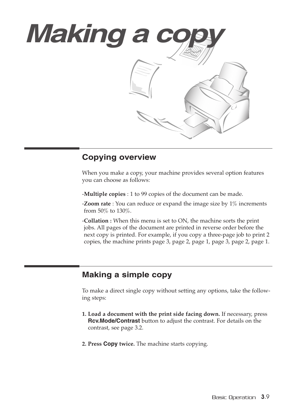 Making a copy | Samsung SF-515 User Manual | Page 39 / 48