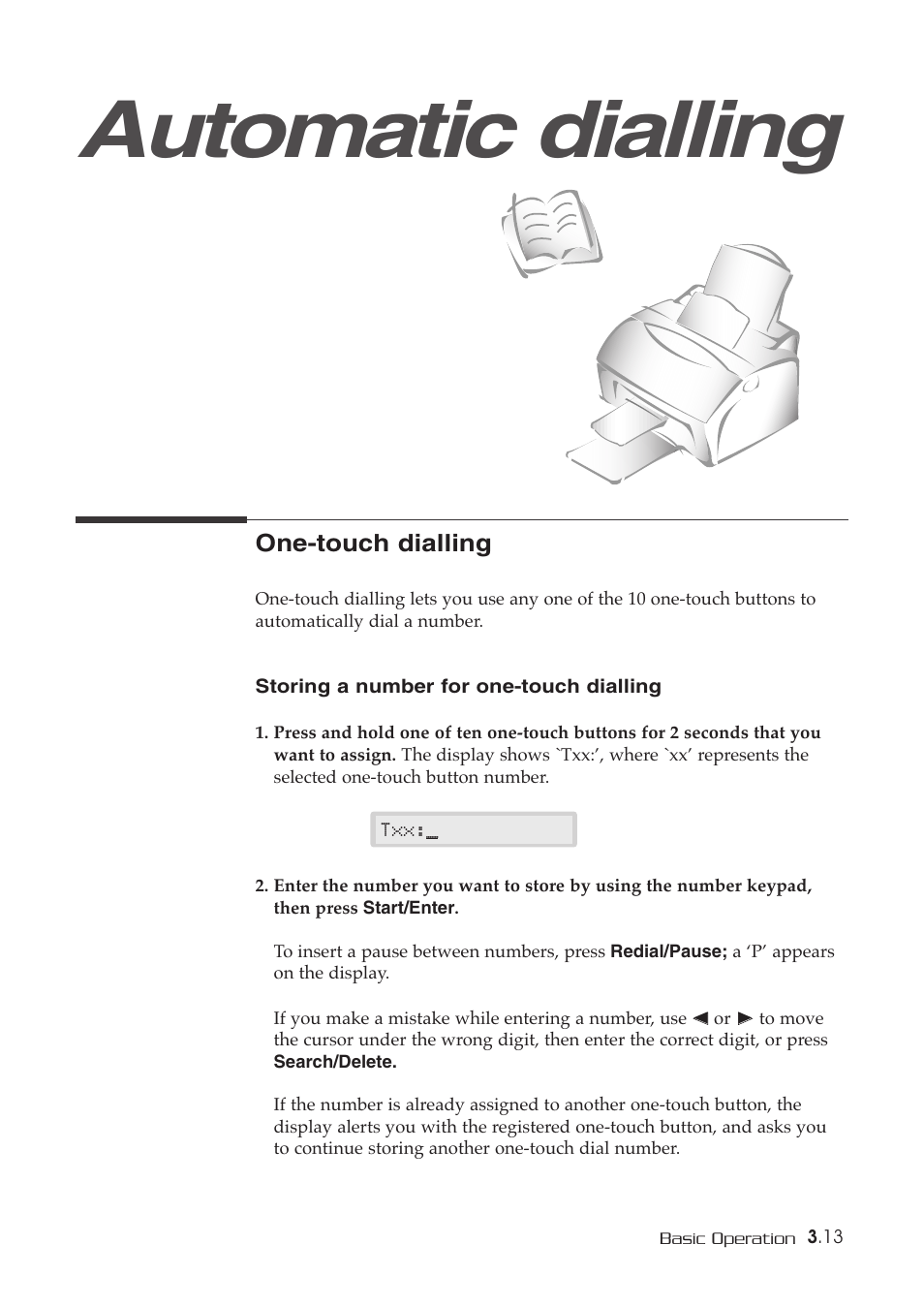 Automatic dialling | Samsung SF-515 User Manual | Page 43 / 48