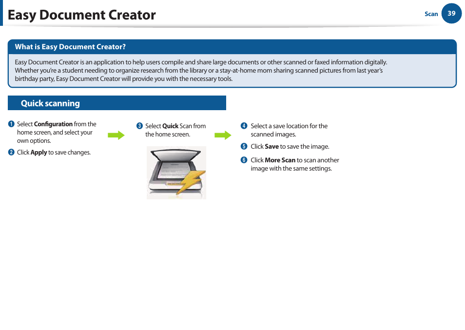 Easy document creator | Samsung All in One Printer User Manual | Page 39 / 60