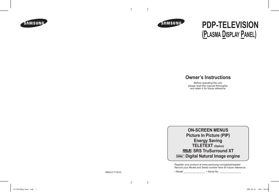 Samsung BN68-01171B-03 User Manual | 65 pages