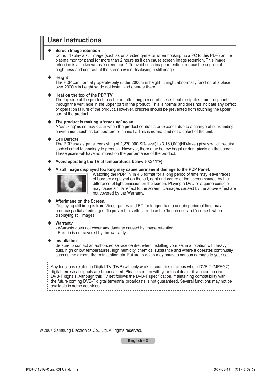 User instructions | Samsung BN68-01171B-03 User Manual | Page 2 / 65