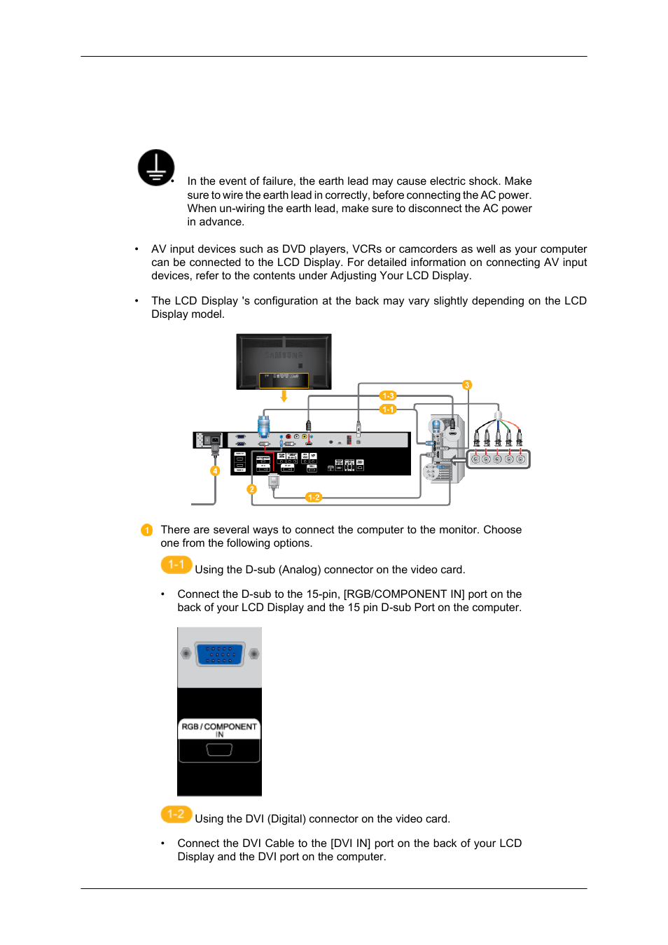 Connections, Connecting a computer | Samsung 650TS User Manual | Page 17 / 29