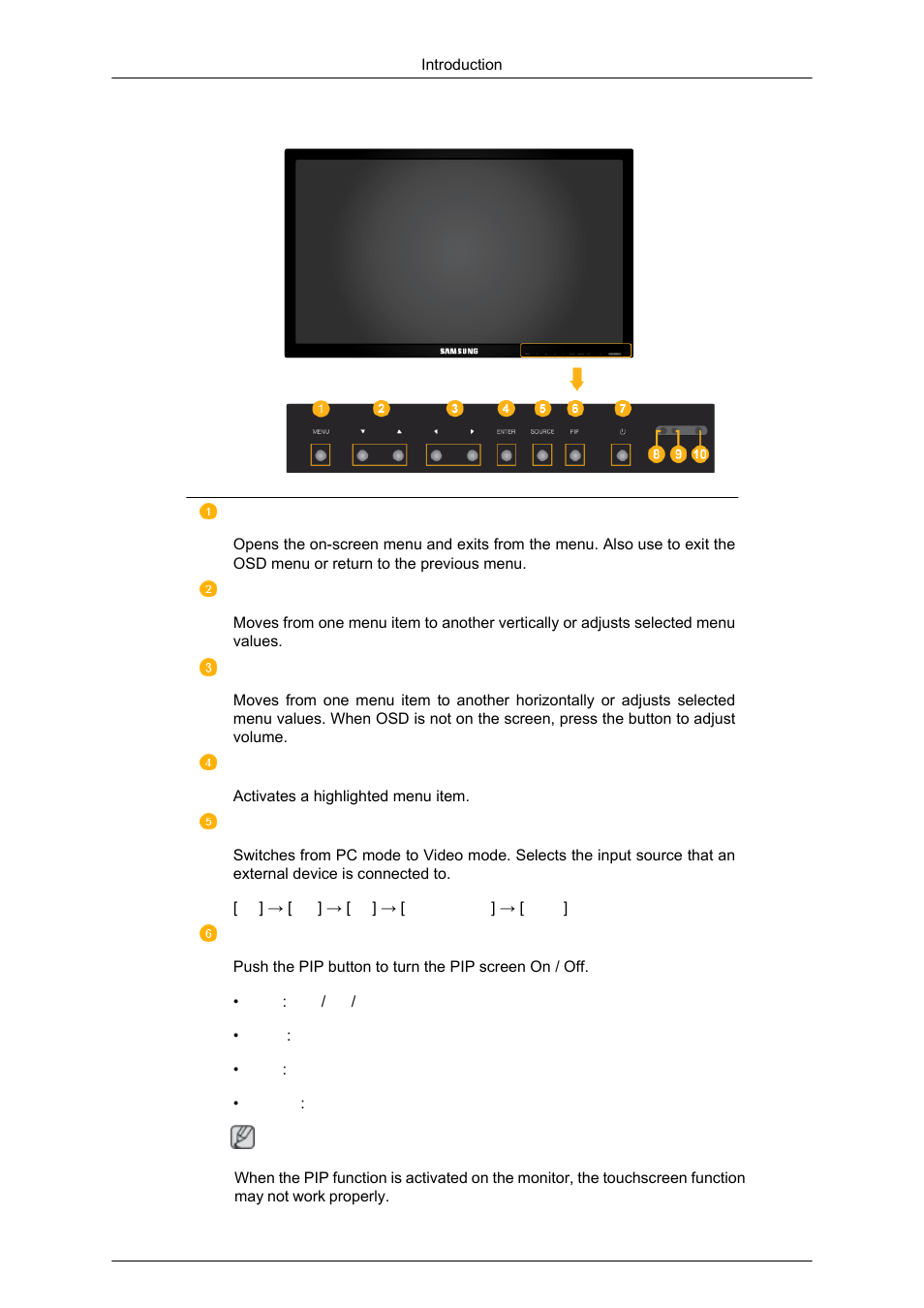 Your lcd display, Front | Samsung 650TS User Manual | Page 4 / 29