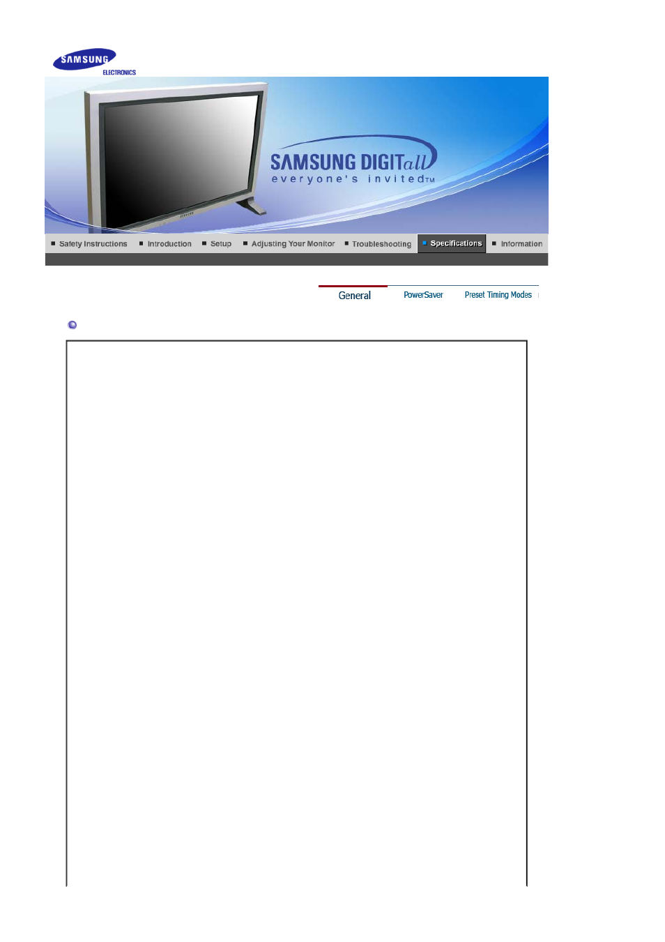 Specifications, General | Samsung 403Tn User Manual | Page 100 / 112
