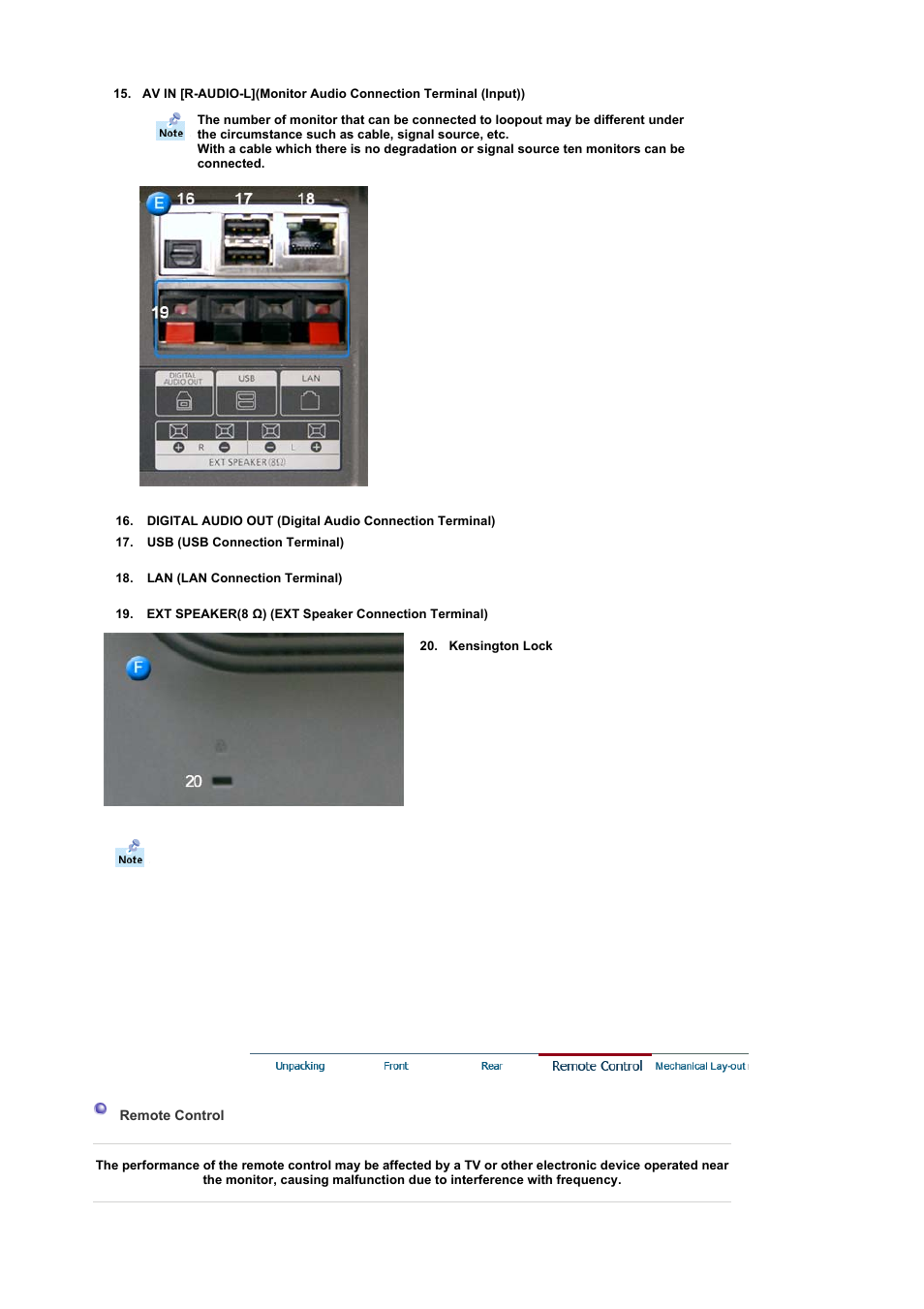 Remote control | Samsung 403Tn User Manual | Page 13 / 112