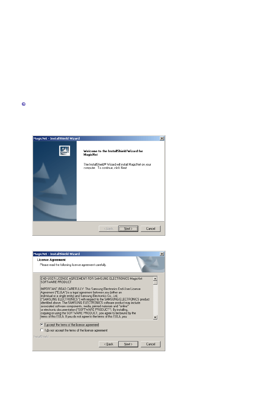 Magicnet installation, Installation | Samsung 403Tn User Manual | Page 47 / 112