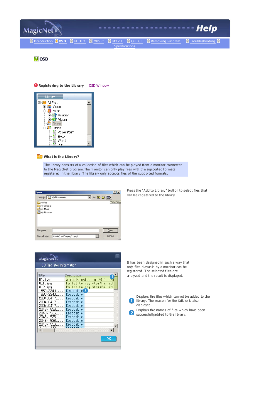 Registering to the library | Samsung 403Tn User Manual | Page 63 / 112