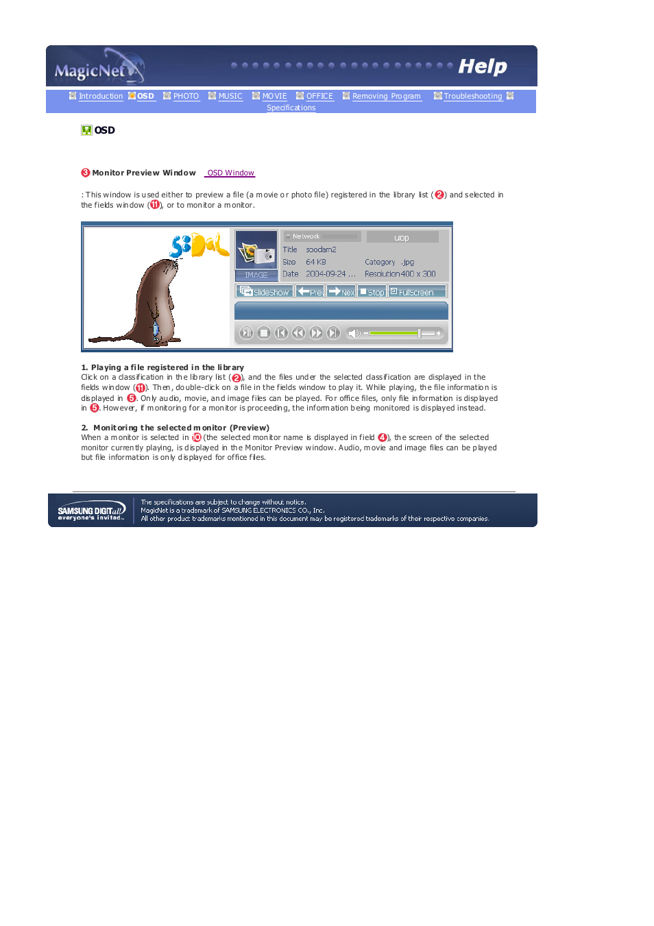 Monitor preview window | Samsung 403Tn User Manual | Page 66 / 112