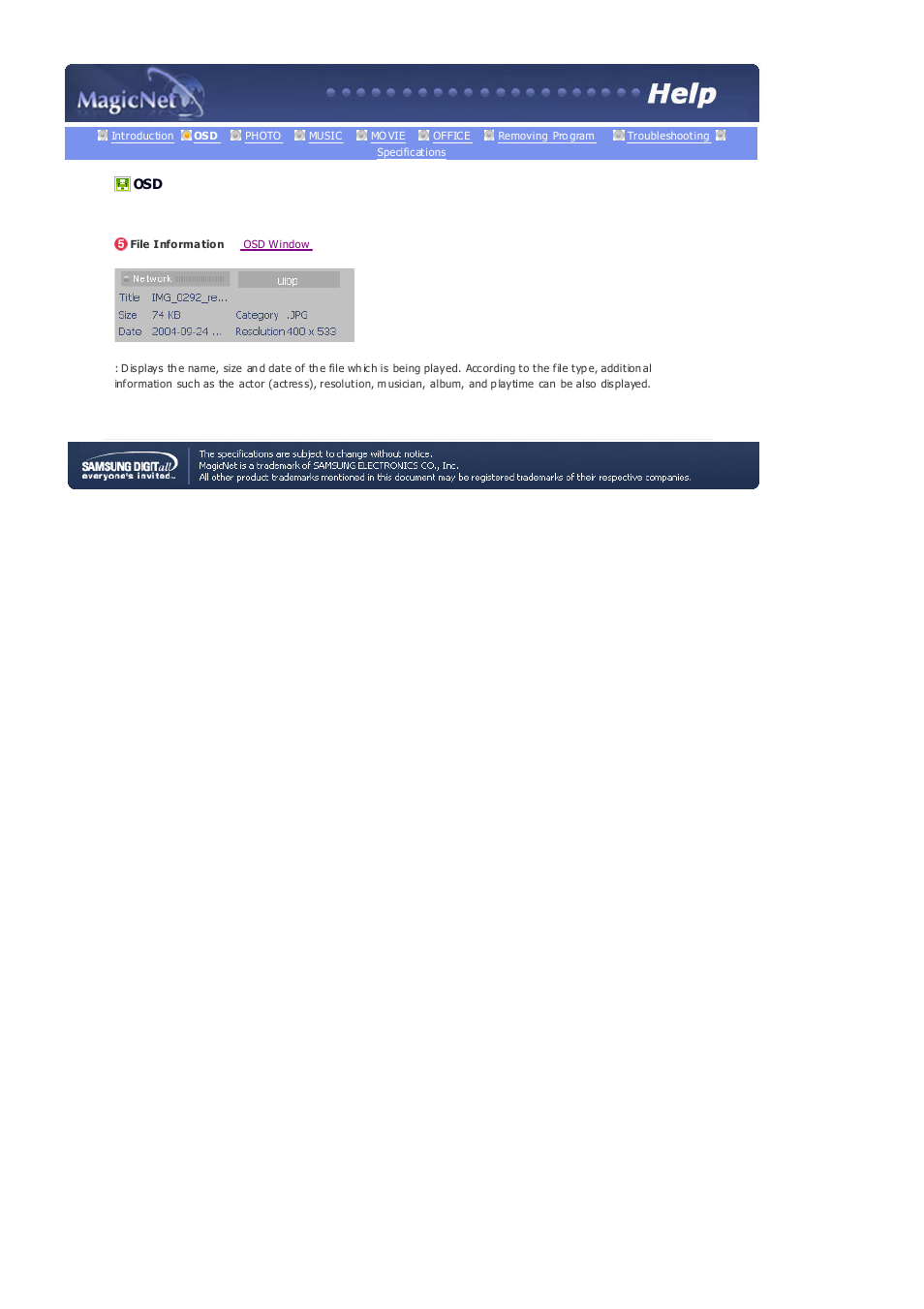File information | Samsung 403Tn User Manual | Page 68 / 112