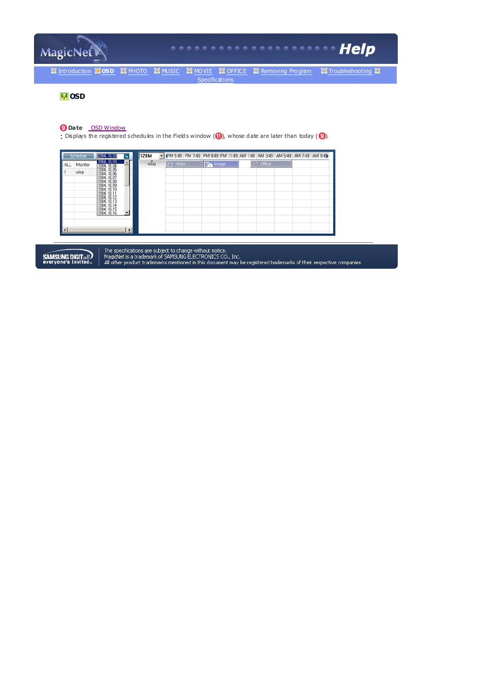 Date | Samsung 403Tn User Manual | Page 73 / 112