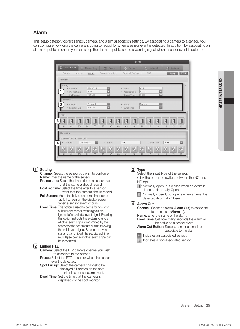 Alarm | Samsung SHR-9716 User Manual | Page 29 / 97