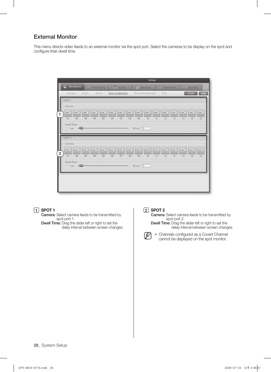 External monitor | Samsung SHR-9716 User Manual | Page 30 / 97