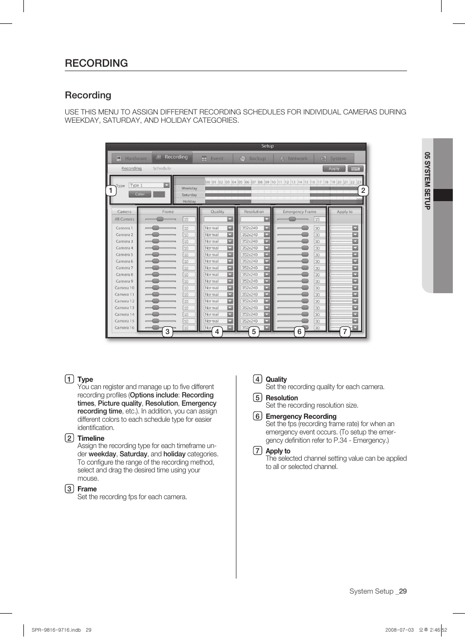Recording | Samsung SHR-9716 User Manual | Page 33 / 97