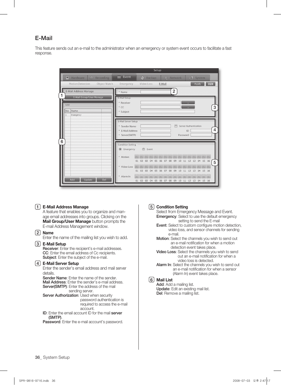 E-mail | Samsung SHR-9716 User Manual | Page 40 / 97