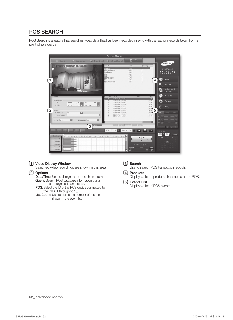 Pos search | Samsung SHR-9716 User Manual | Page 66 / 97