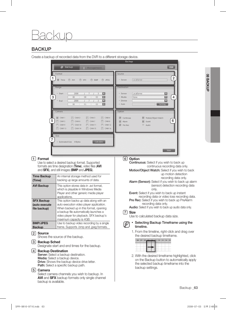 Backup | Samsung SHR-9716 User Manual | Page 67 / 97