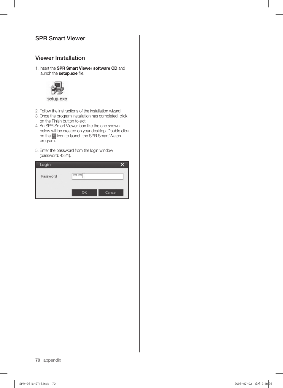 Spr smart viewer viewer installation | Samsung SHR-9716 User Manual | Page 74 / 97