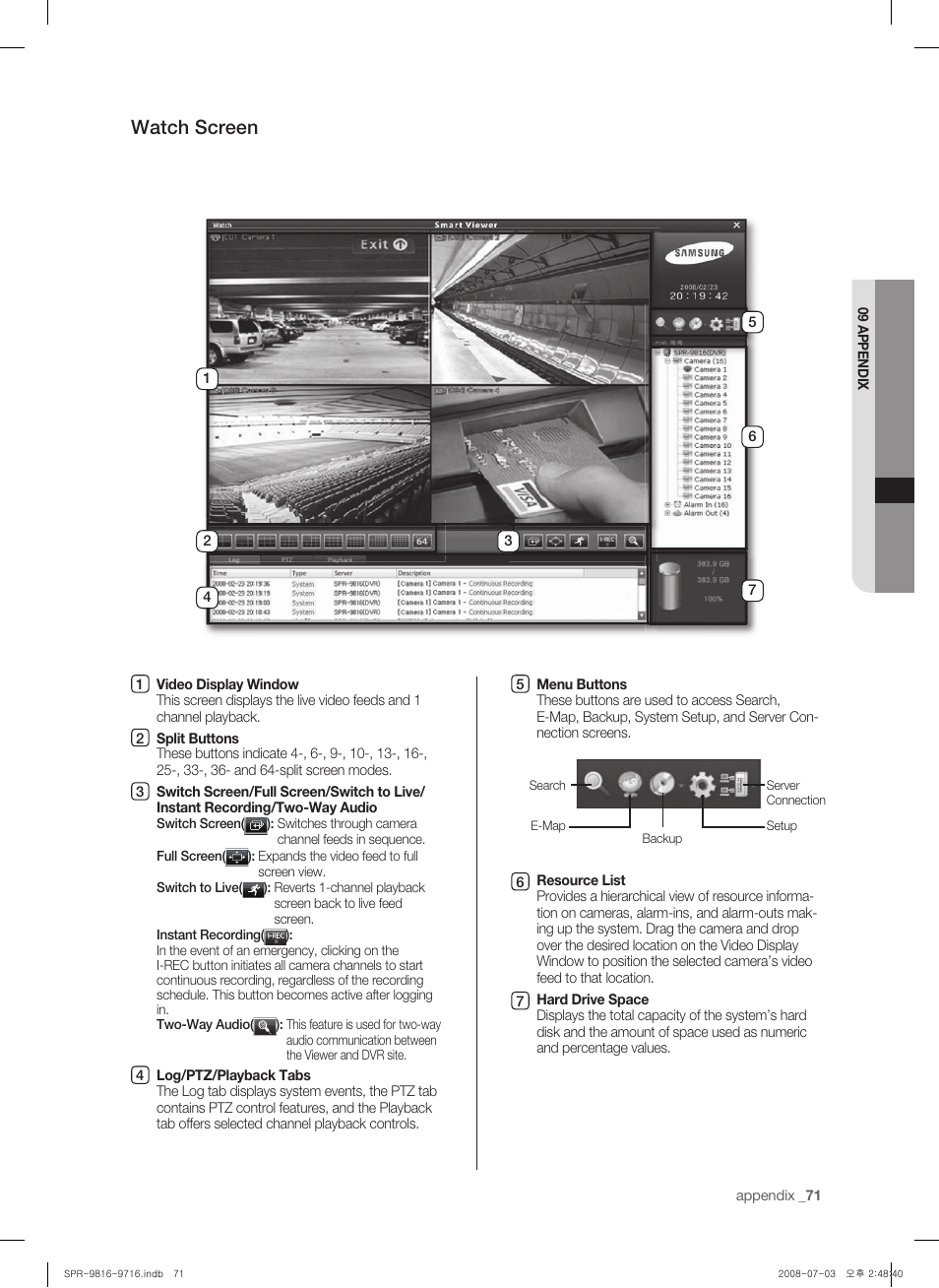 Watch screen | Samsung SHR-9716 User Manual | Page 75 / 97