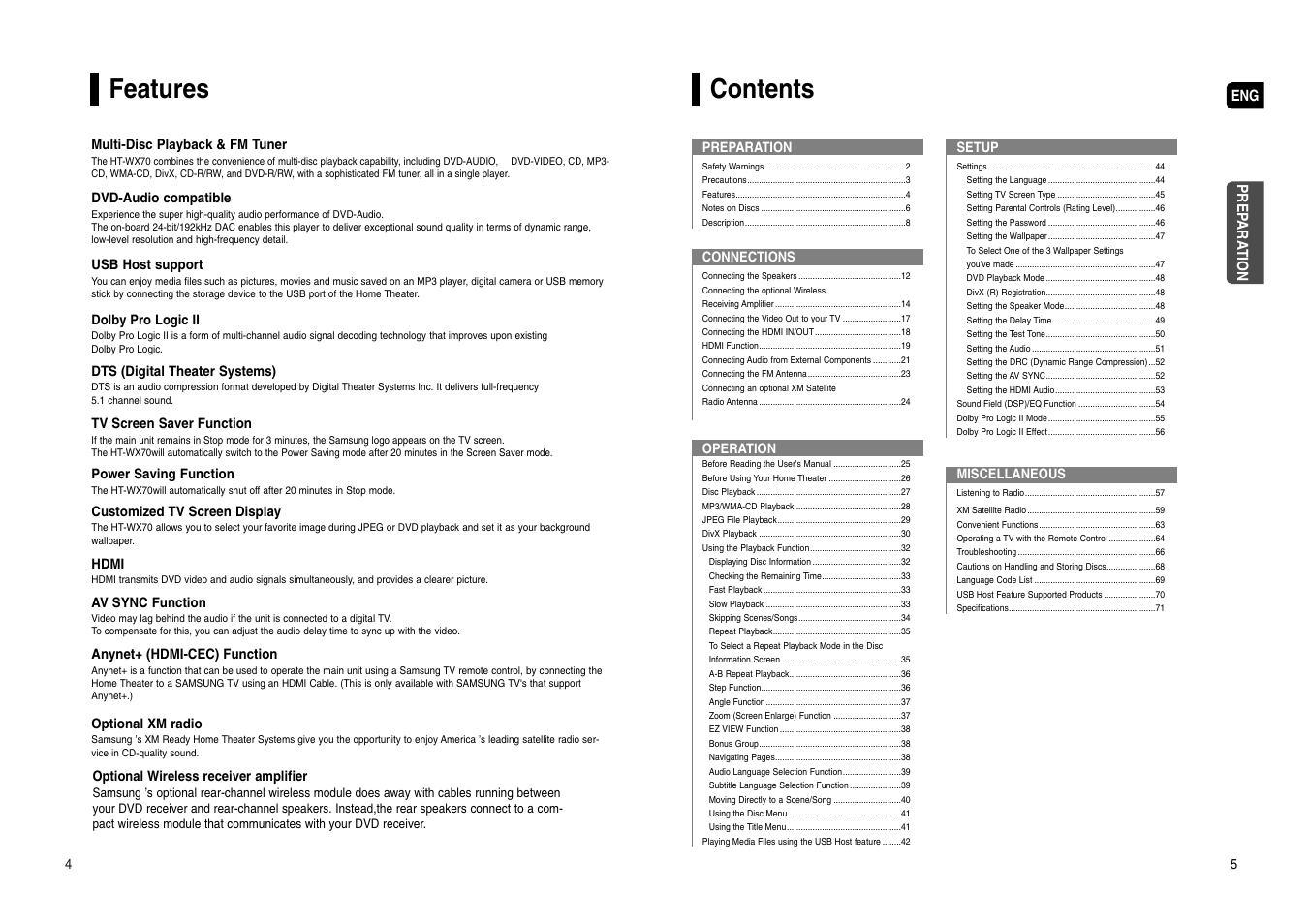 Samsung HT-WX70 User Manual | Page 3 / 37