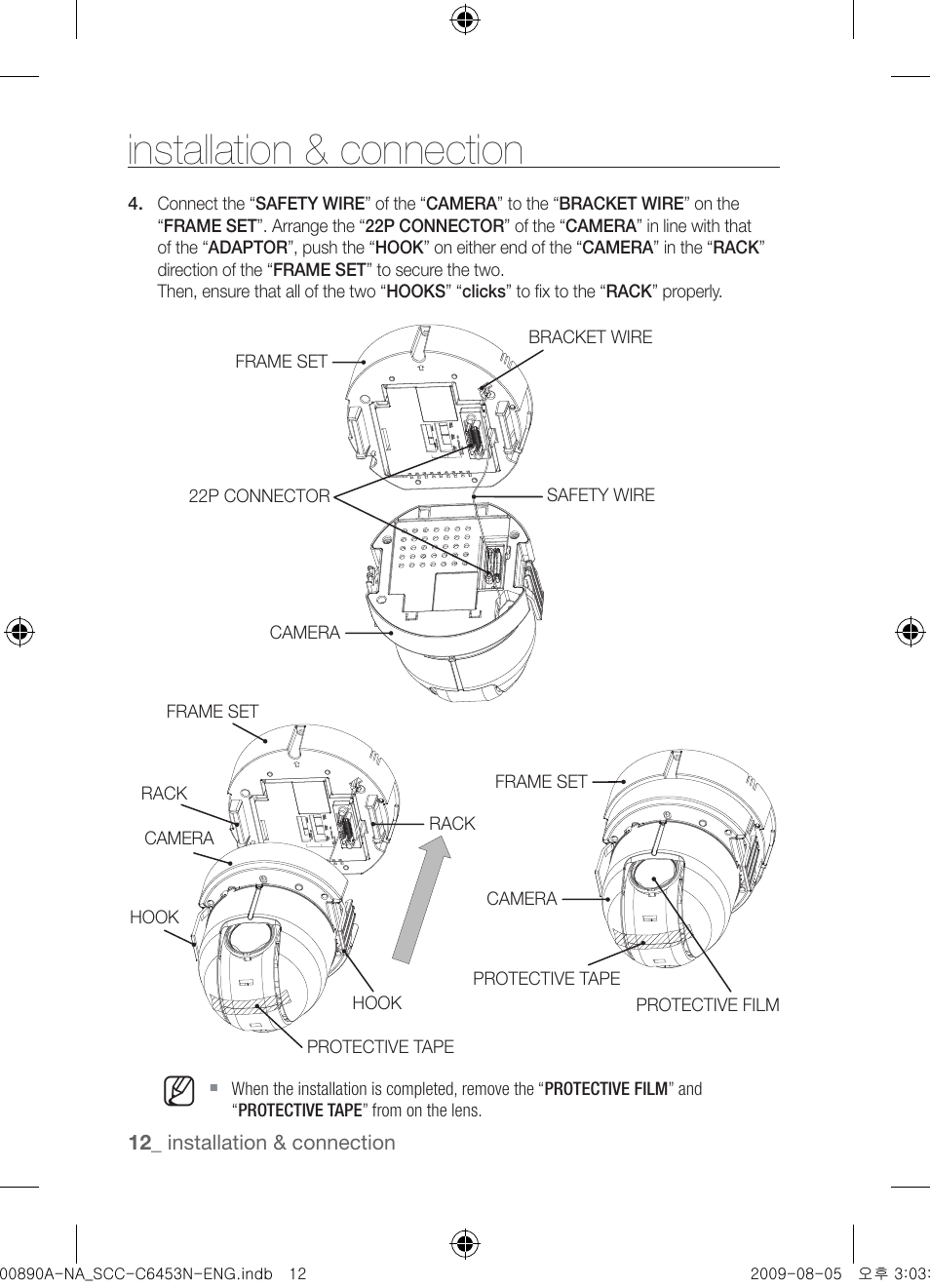 Installation & connection | Samsung SCC-C6453N User Manual | Page 12 / 52