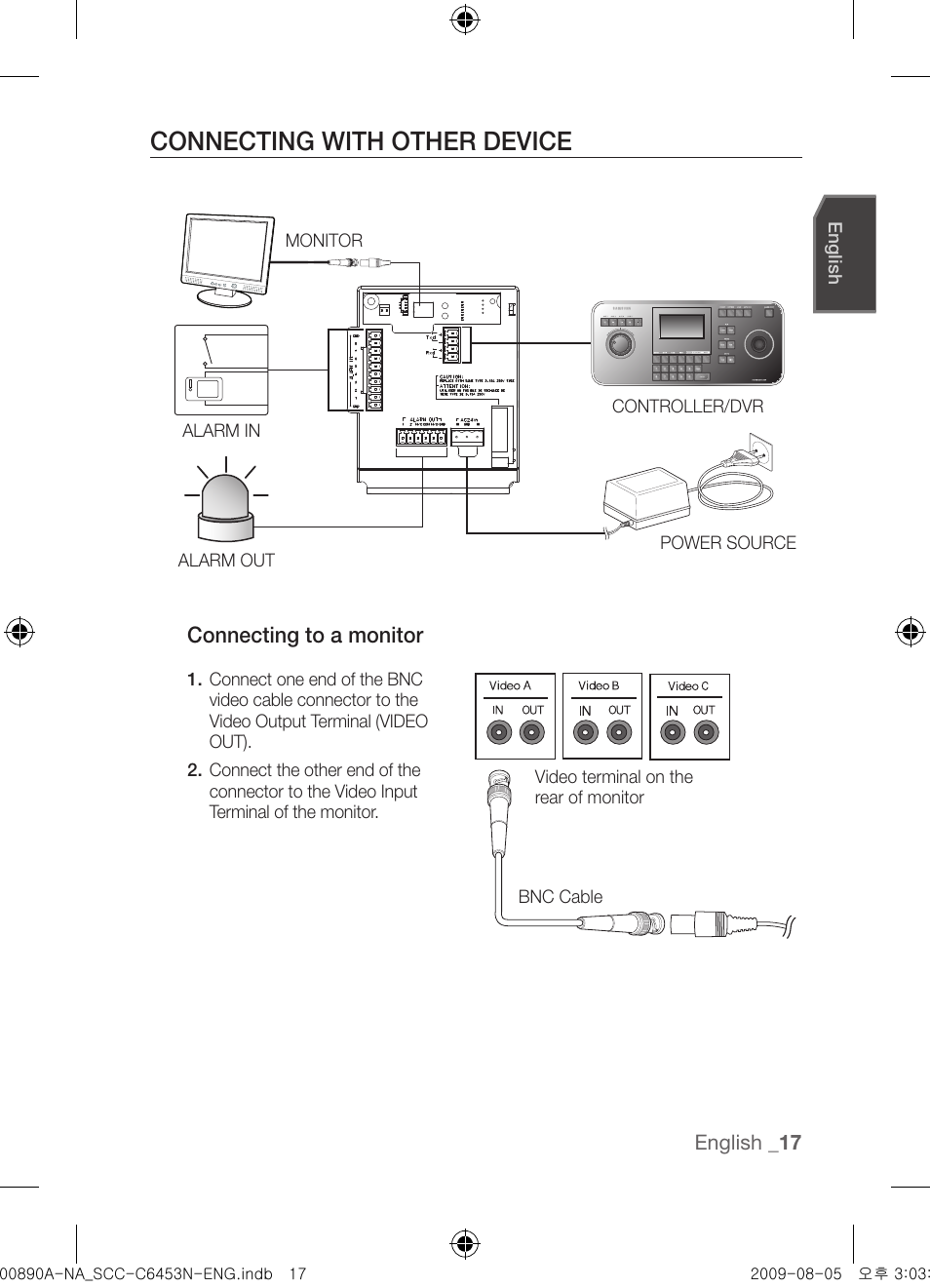 Connecting with other device | Samsung SCC-C6453N User Manual | Page 17 / 52